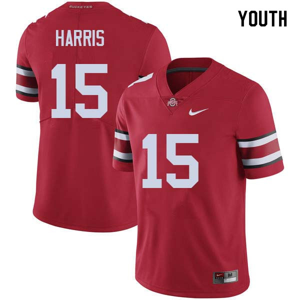 Youth Ohio State Buckeyes #15 Jaylen Harris Red Authentic College Stitched Football Jersey 23RC043HP